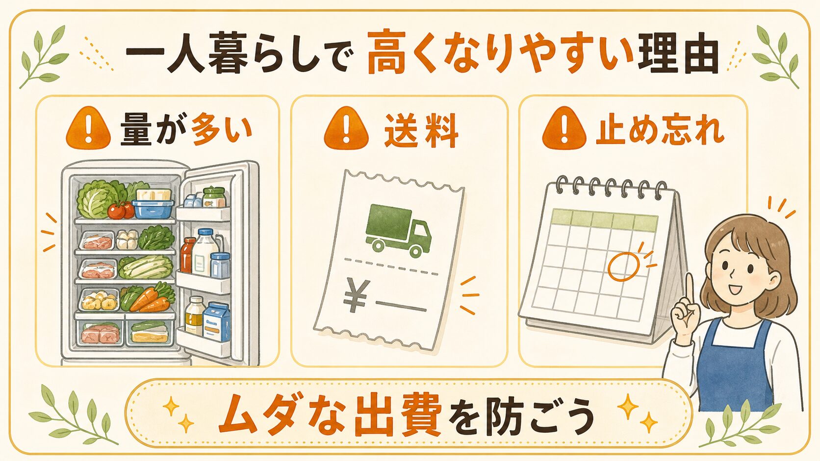 一人暮らしで食材宅配が高くなりやすい理由