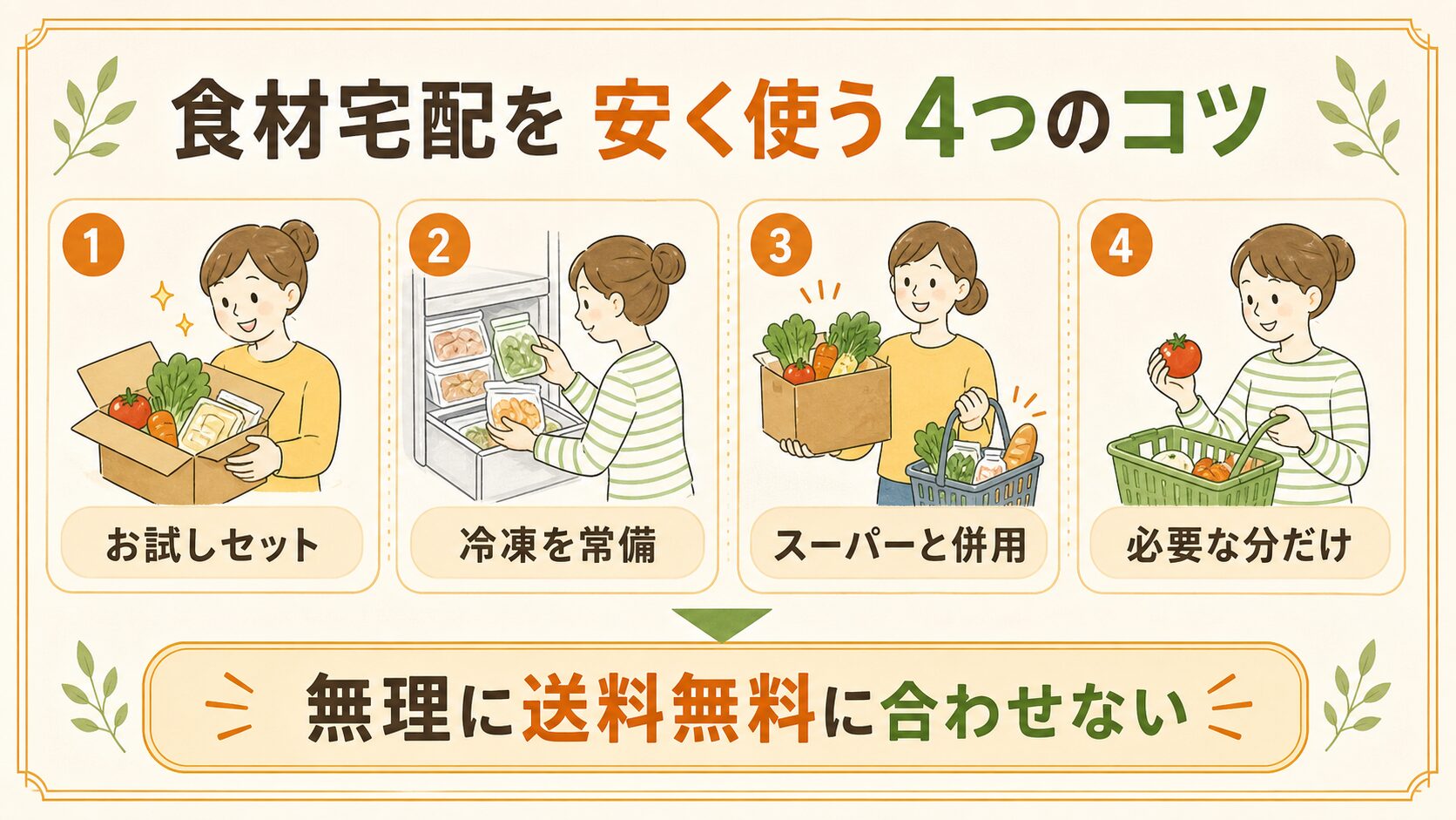 一人暮らしで食材宅配を安く使う4つのコツ