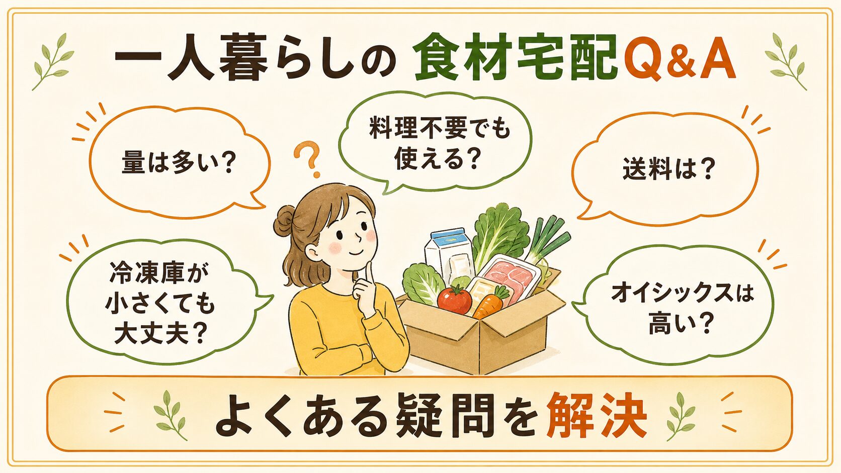 一人暮らしの食材宅配に関するよくある質問