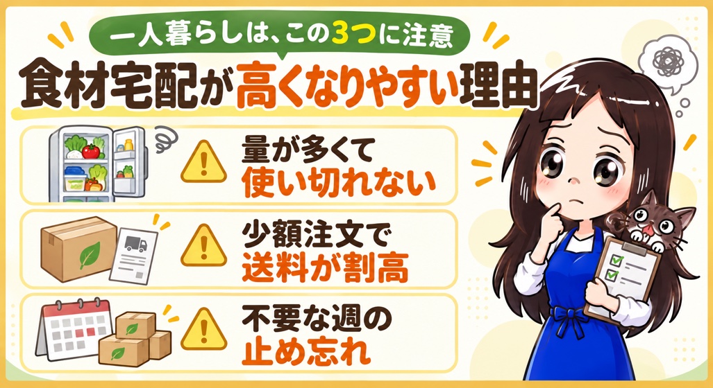 一人暮らしで食材宅配が高くなりやすい理由