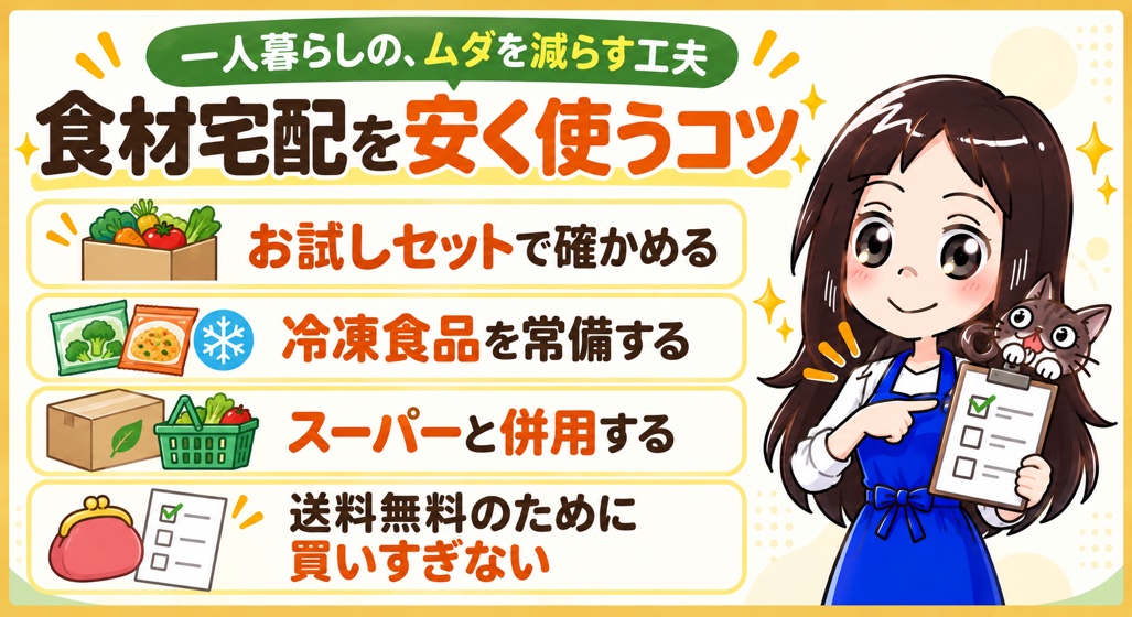 一人暮らしで食材宅配を安く使う4つのコツ
